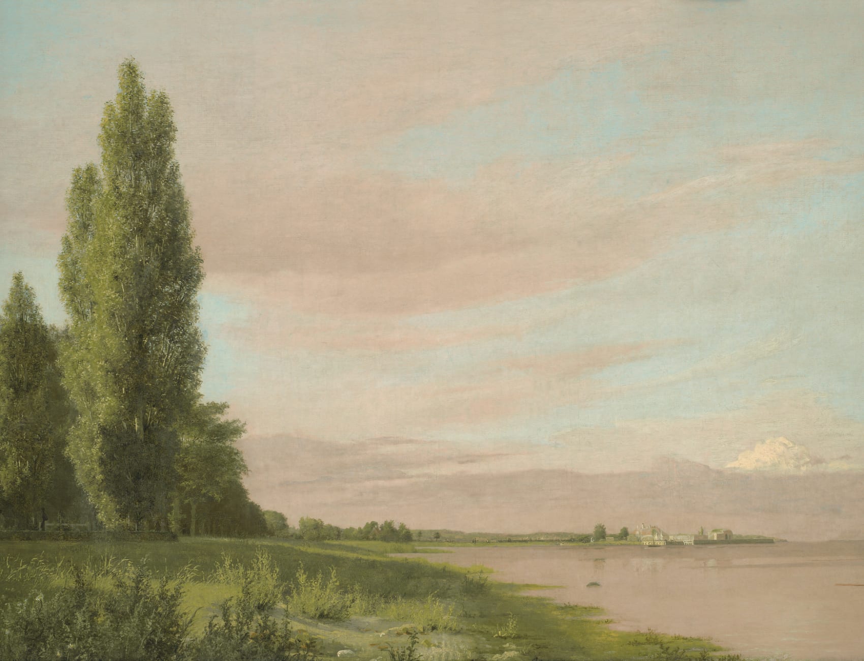 Waters Edge Classic Vintage Landscape Wall Mural by Christen Købke