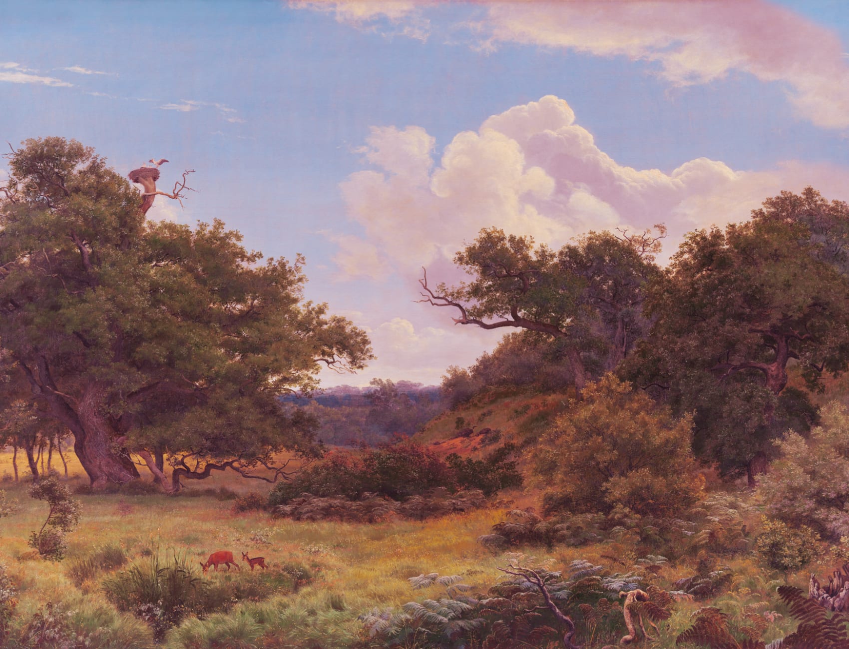 Sunset Countryside Landscape Mural-tapeter Doe Glade av P. C. Skovgaard