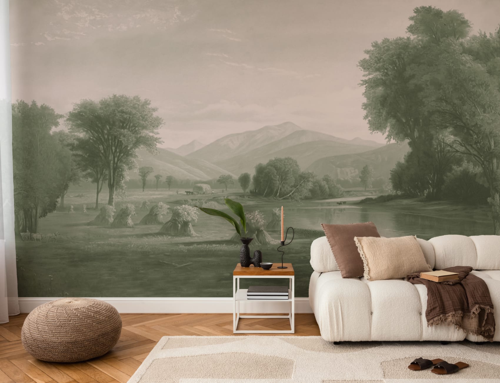 Mural de papel pintado Paisaje americano verde