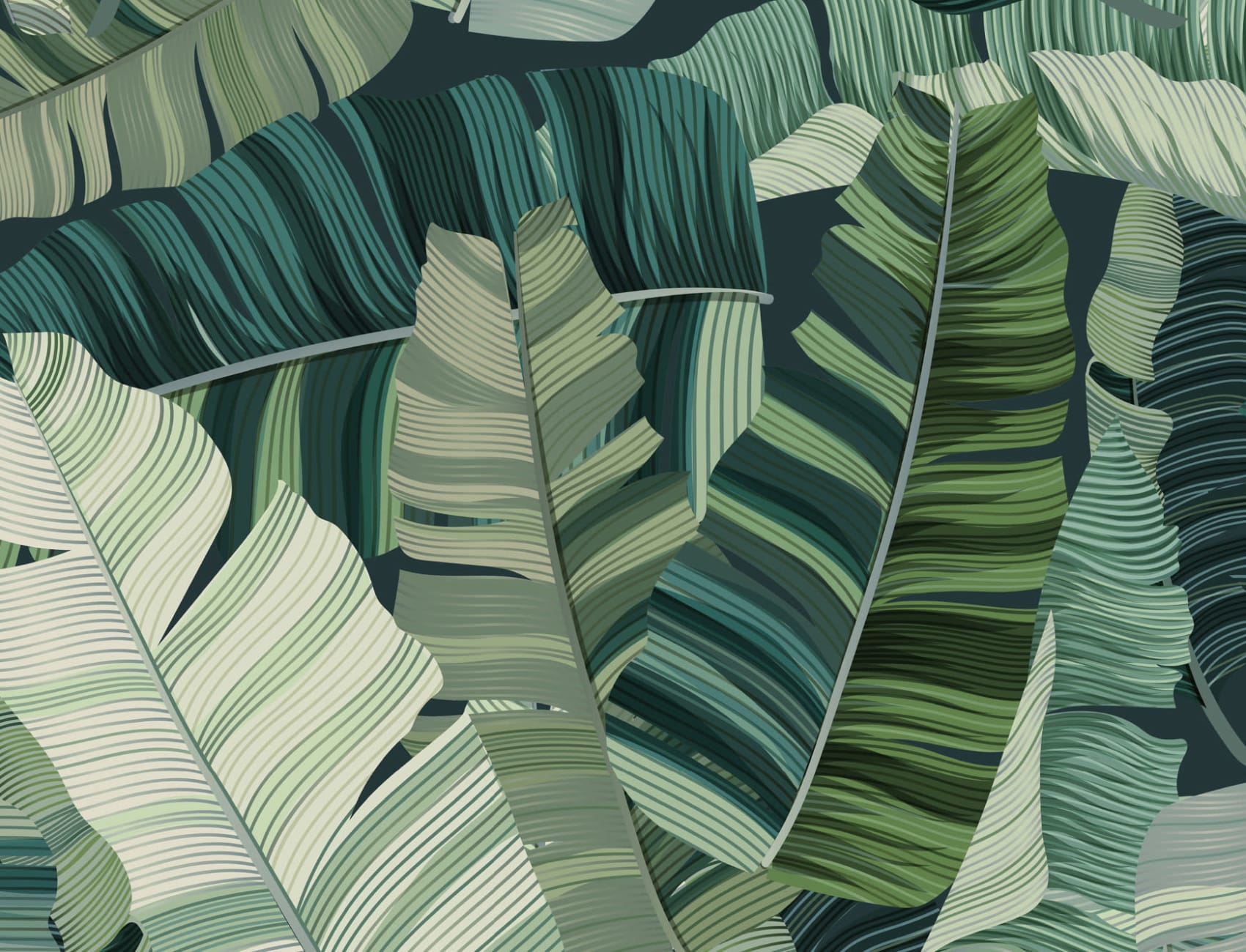 3D Camo Mixed Tropical Leaf Wallpaper Mural
