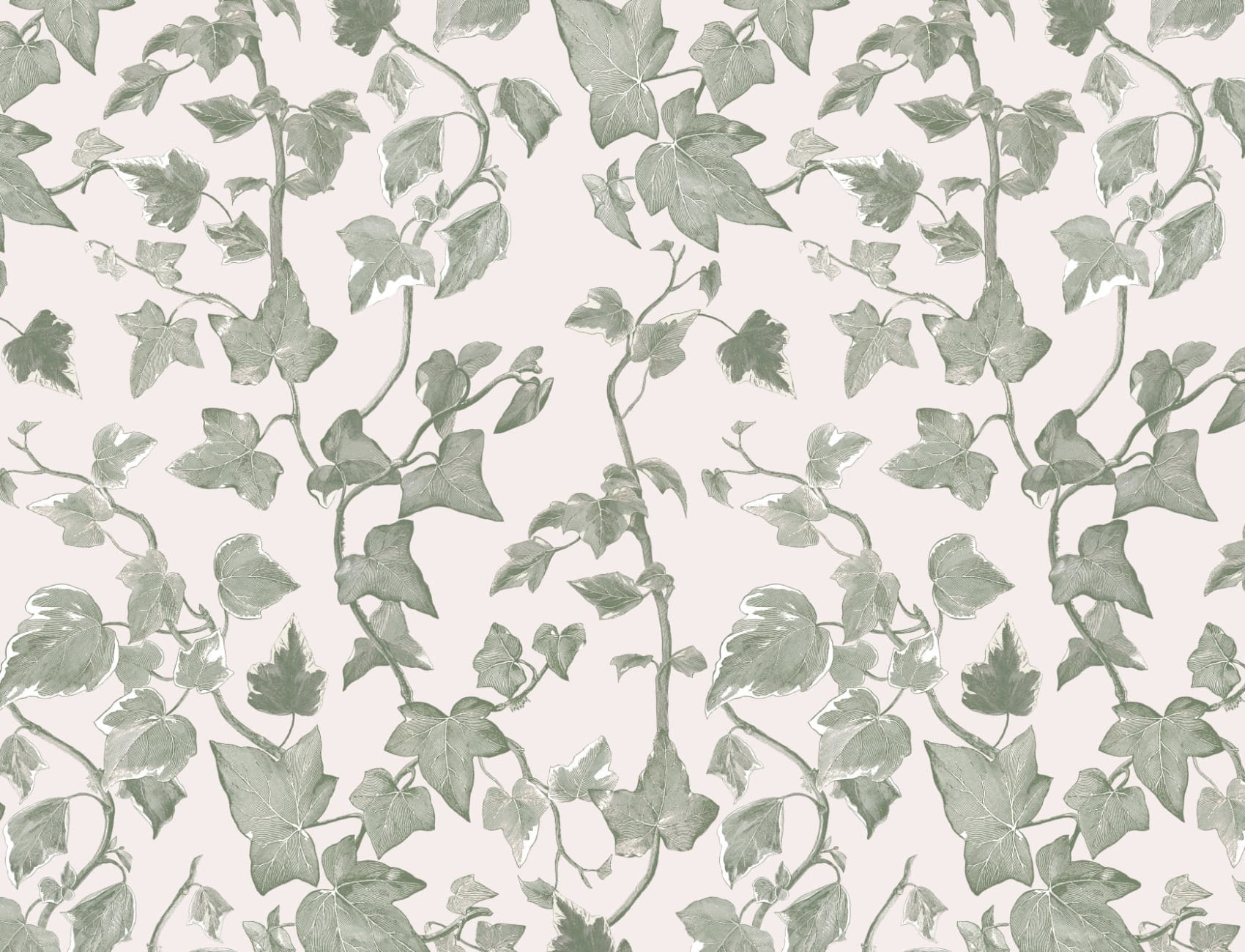 White Heritage Ivy Wallpaper