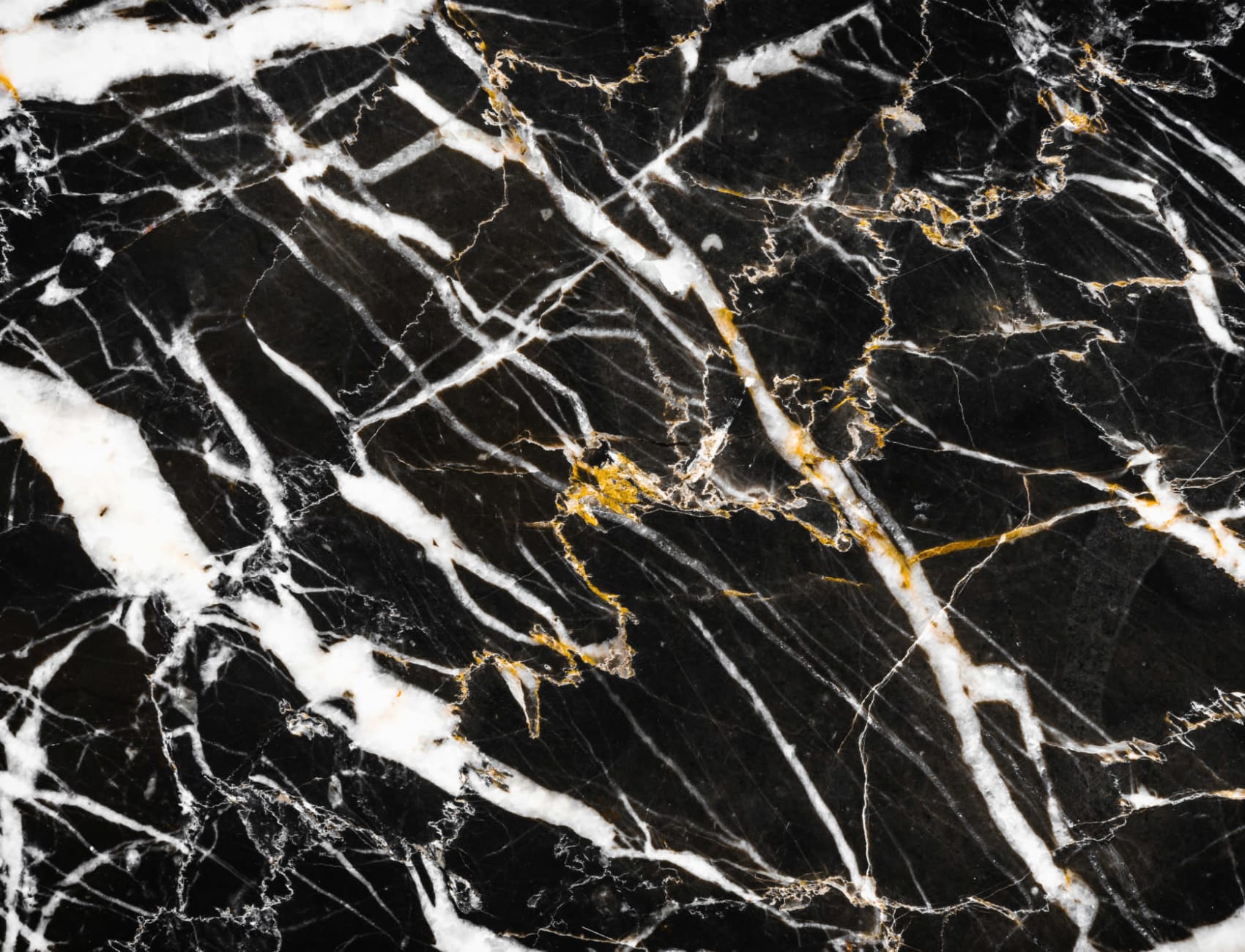 Mural Papel Pintado Efecto Mármol Oscuro Blanco Negro y Dorado