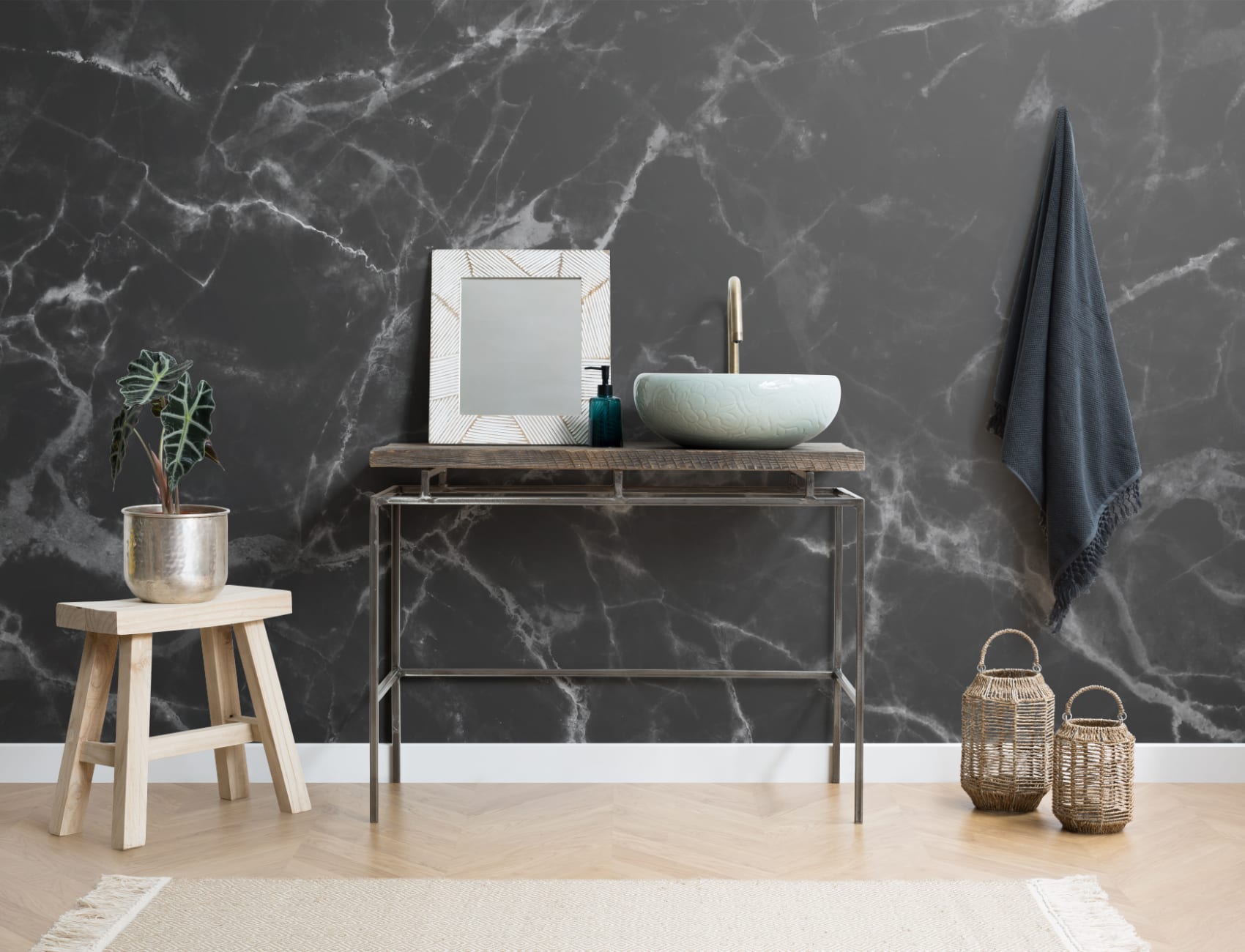 Black Marble Wallpaper Mural