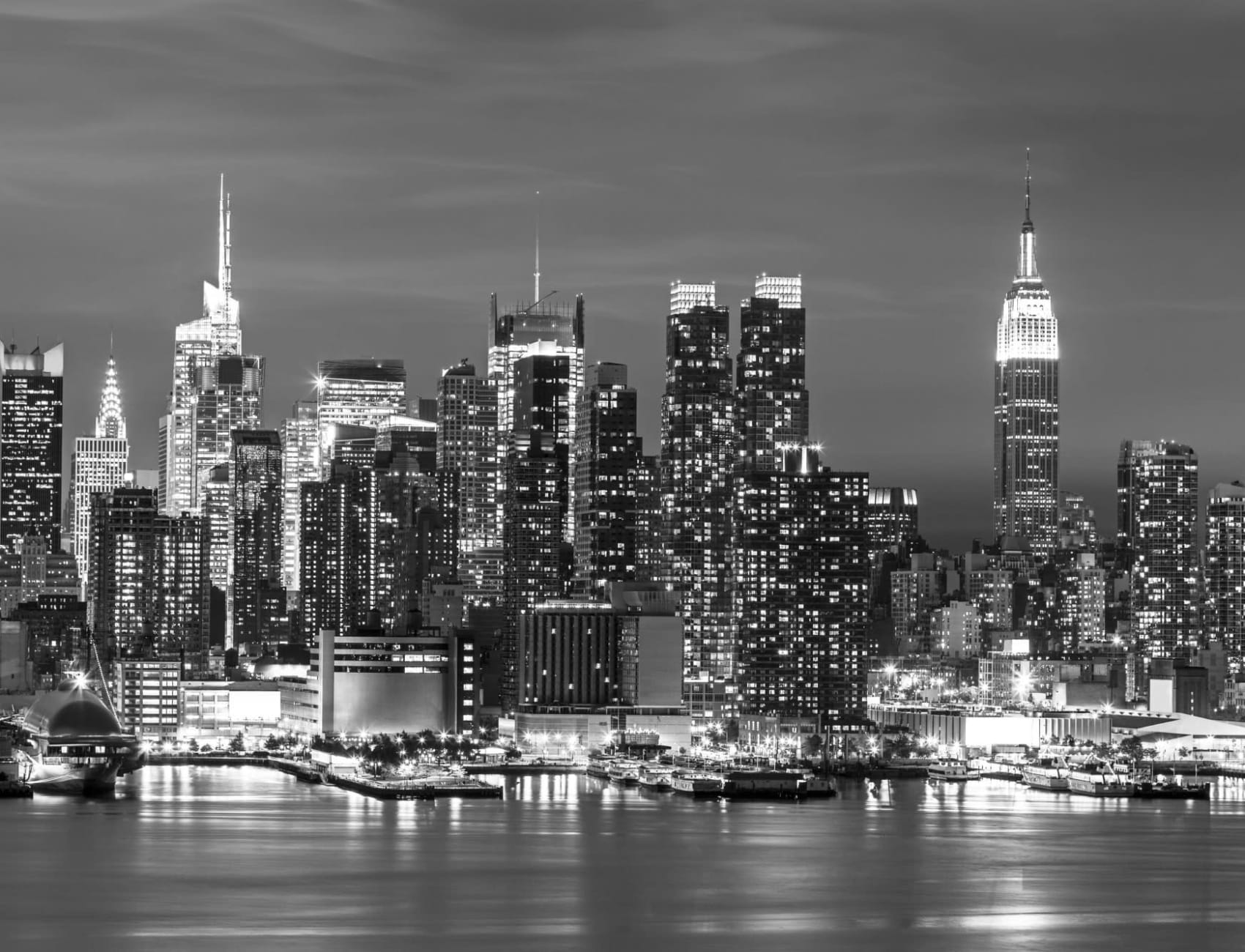 Grayscale New York Peisaj Wallpaper Mural