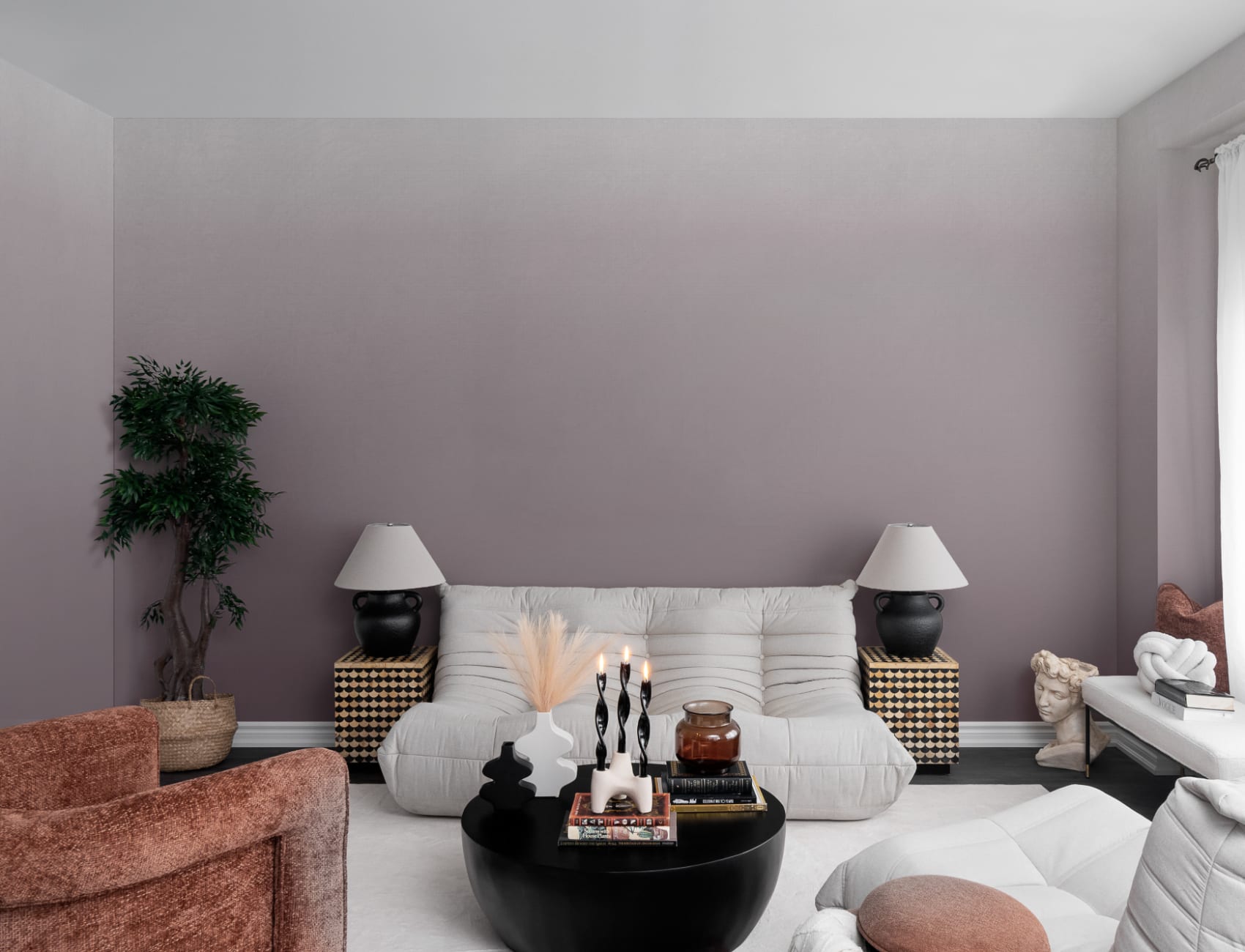 Plum Ombre Behang Muurschildering