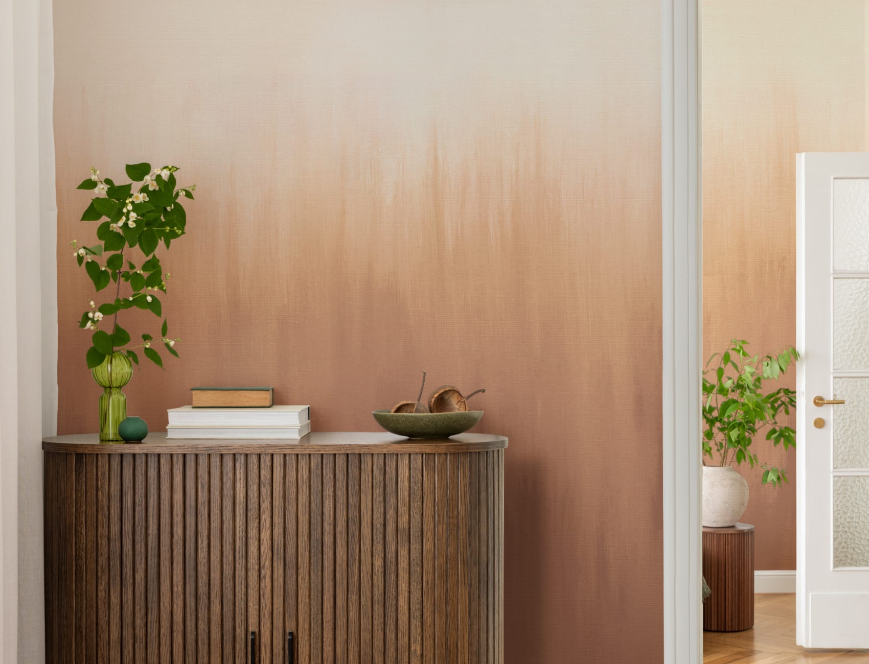 Warm Ombre Modern Textured Abstract Wall Mural