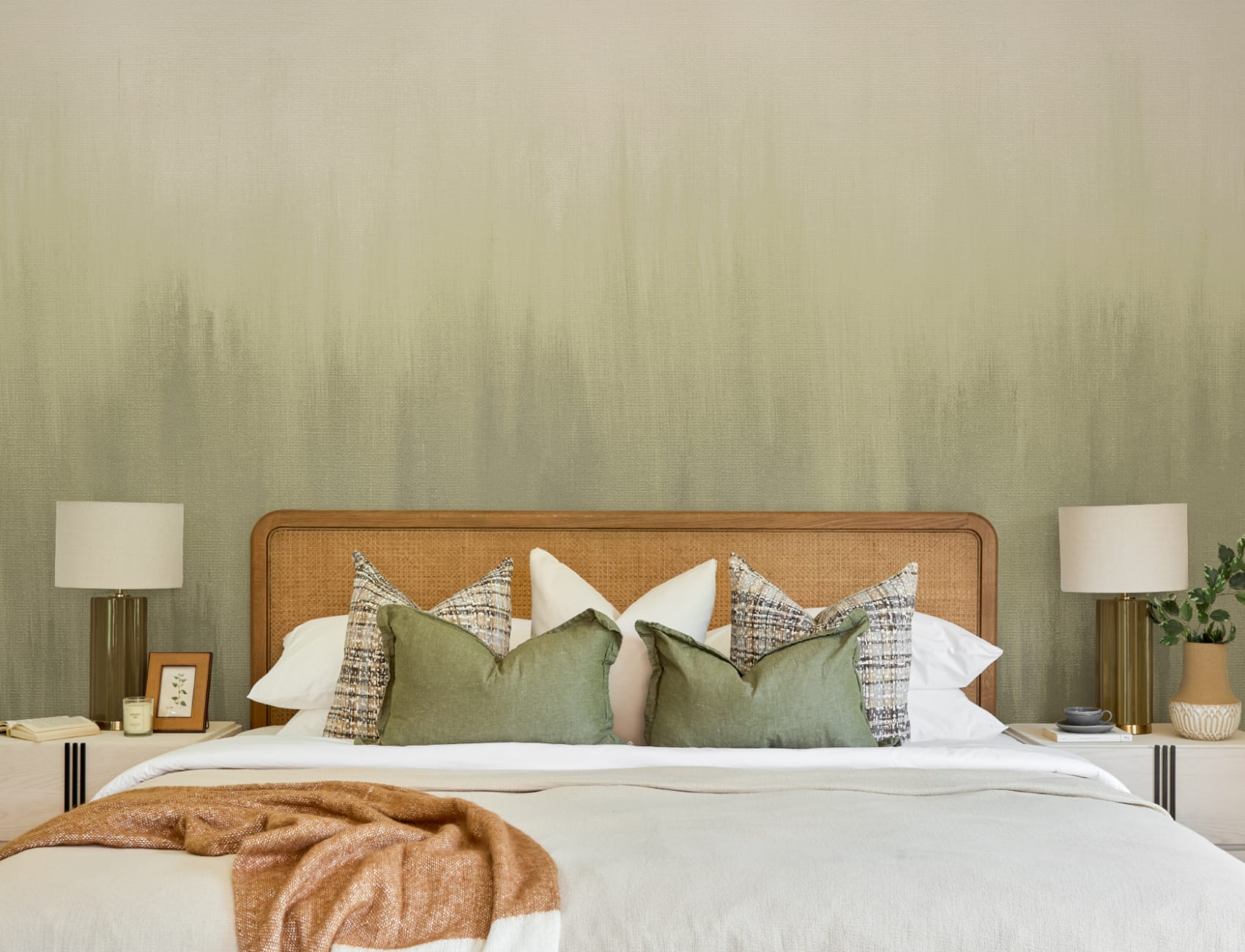 Muted Green Textured Ombre Atmosphere Wall Mural