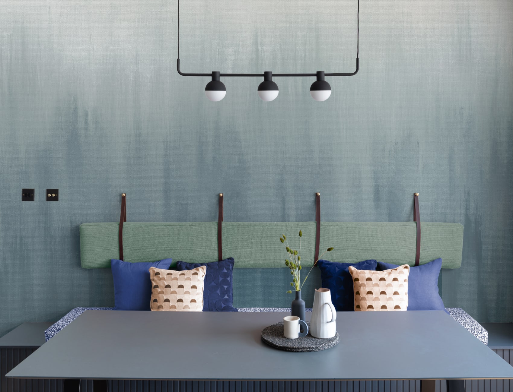 Serene Blue Gradient Abstract Art Wall Mural