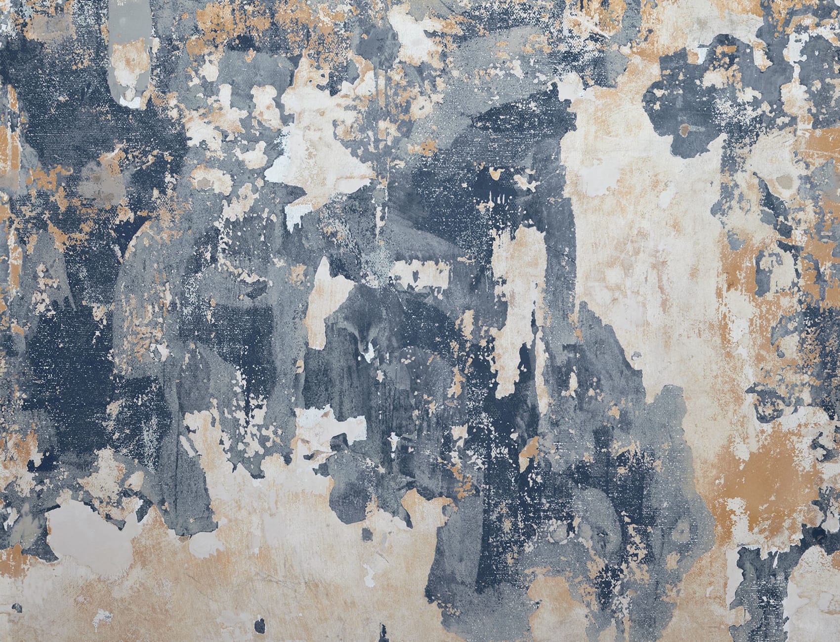 Surface wallpaper layers in a worn wall mural
