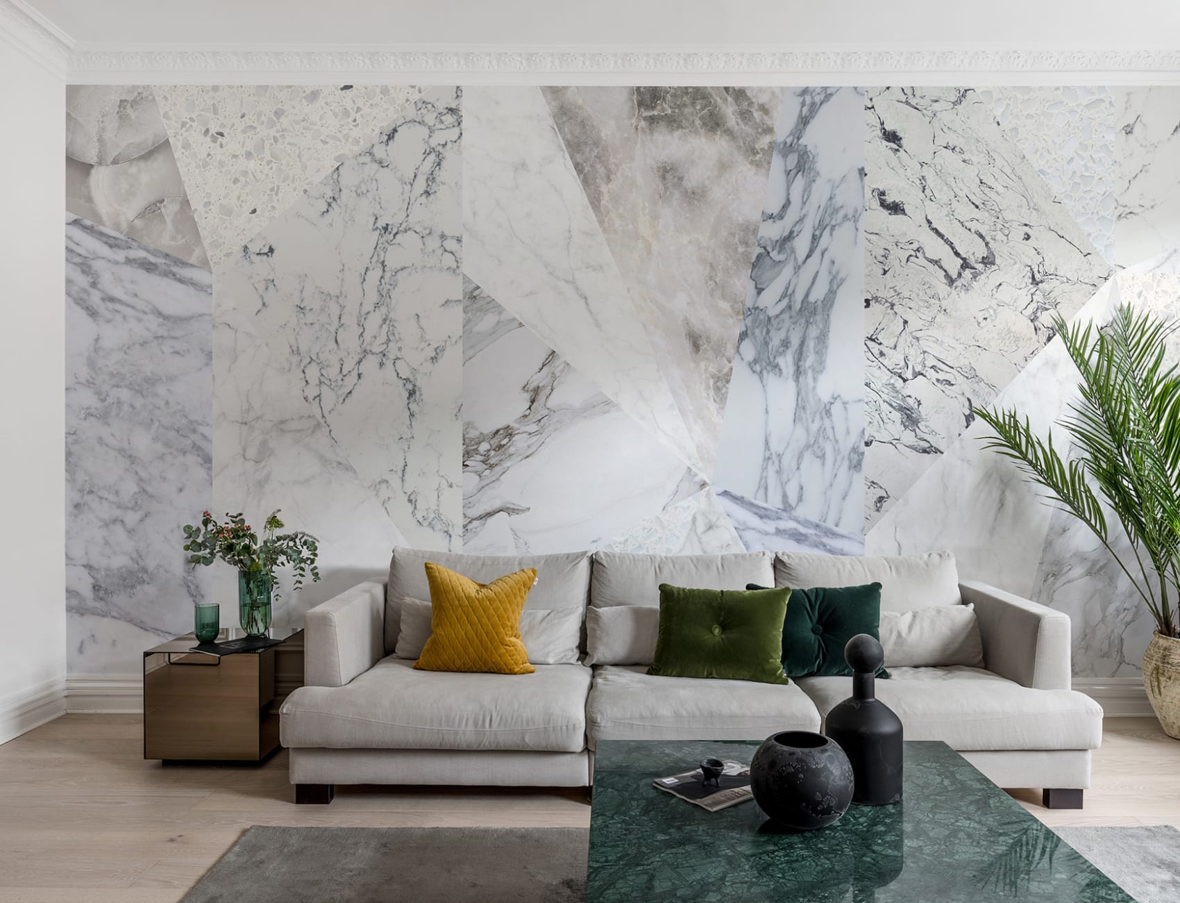 Because who wouldn’t want a feature wall filled with marble