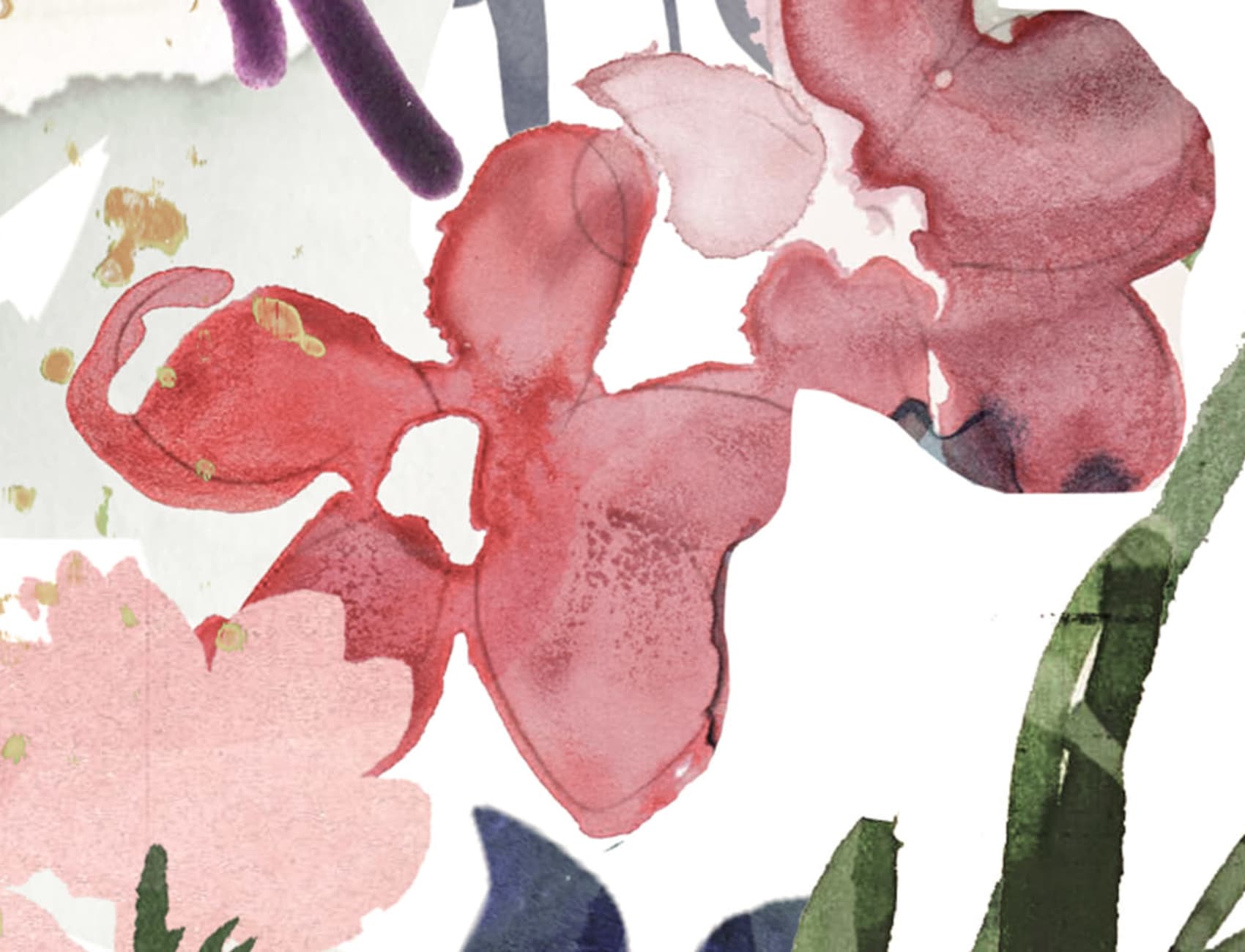 Wildblumen-Muster in zarten Aquarelltönen