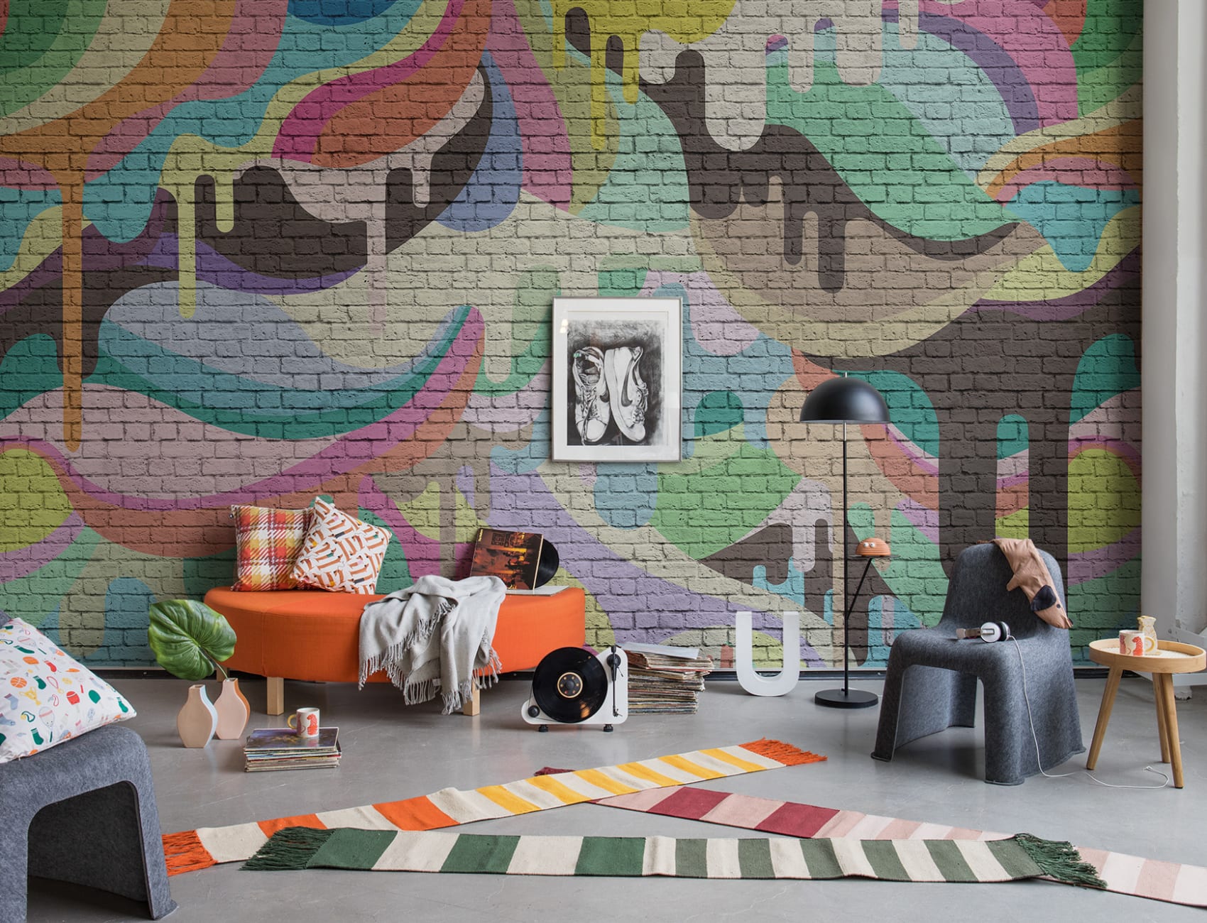 Mur de brique en joie