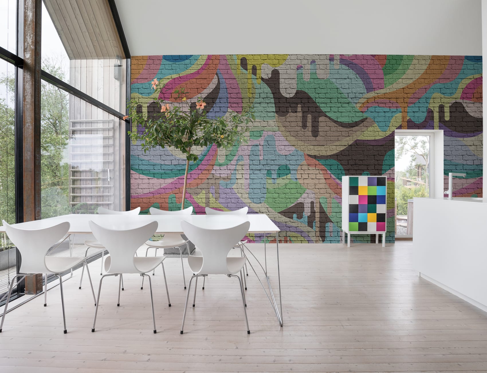 Mur de brique en joie