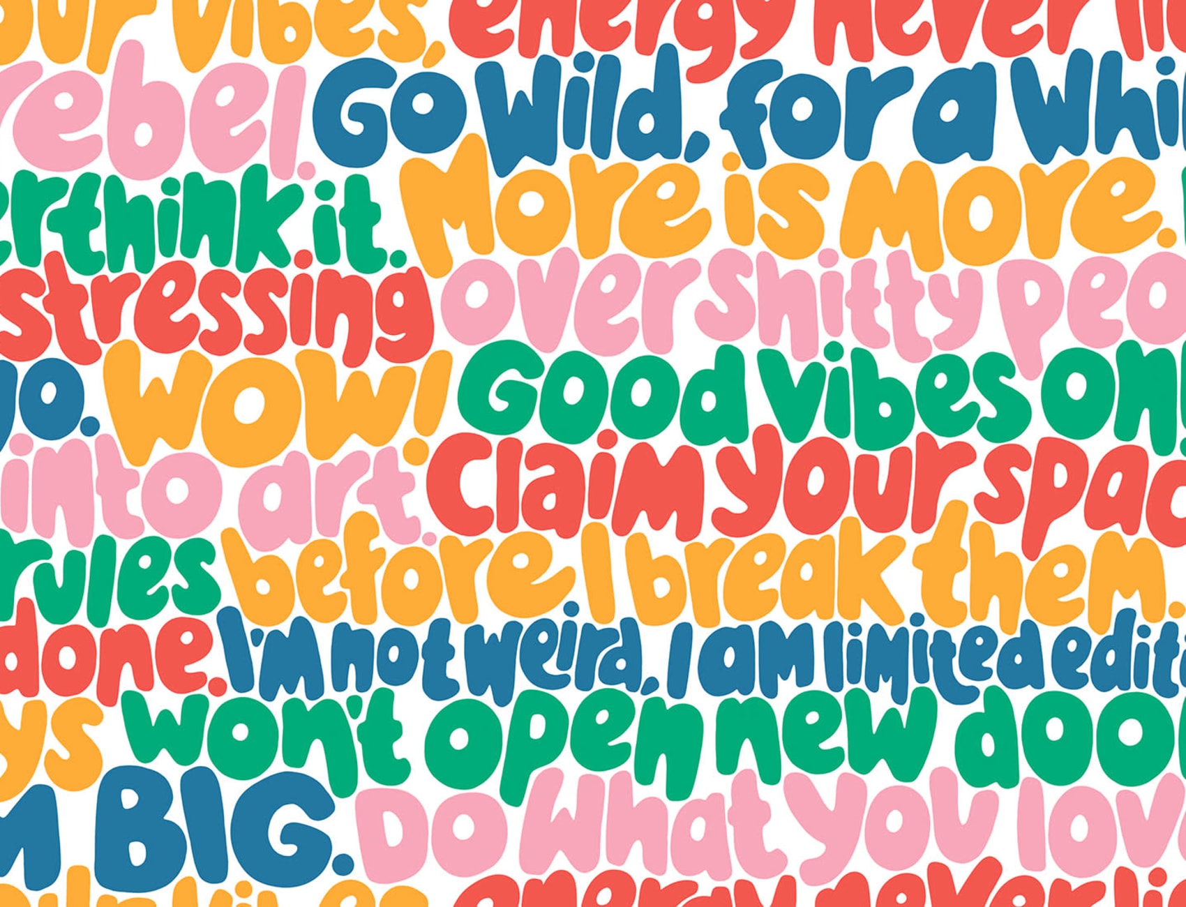 Bold typography wall mural