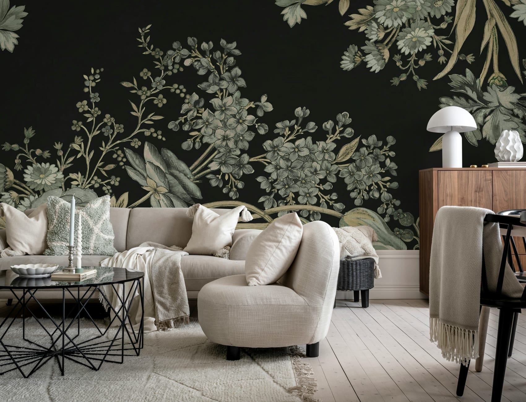 Dramatic Black Florals