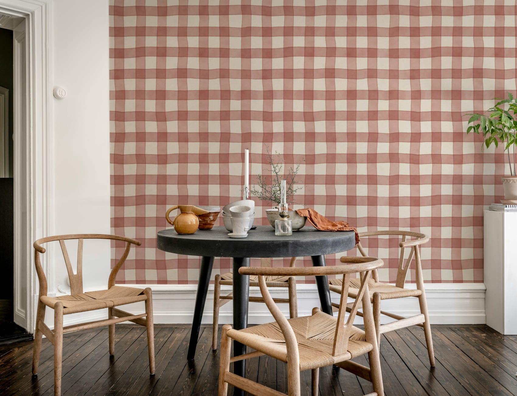 Classic Gingham Charm i fet röd färg