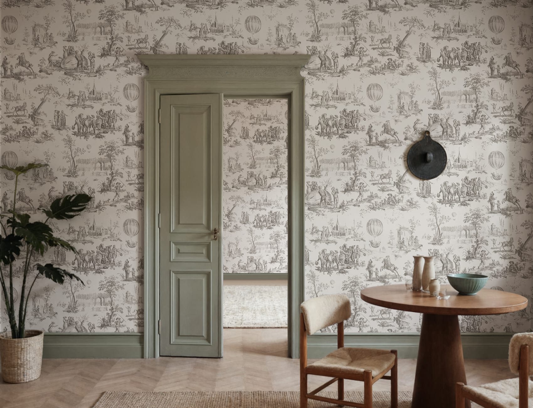 Heritage Toile Black – papier peint noir | Rebel Walls - Fresque Murale