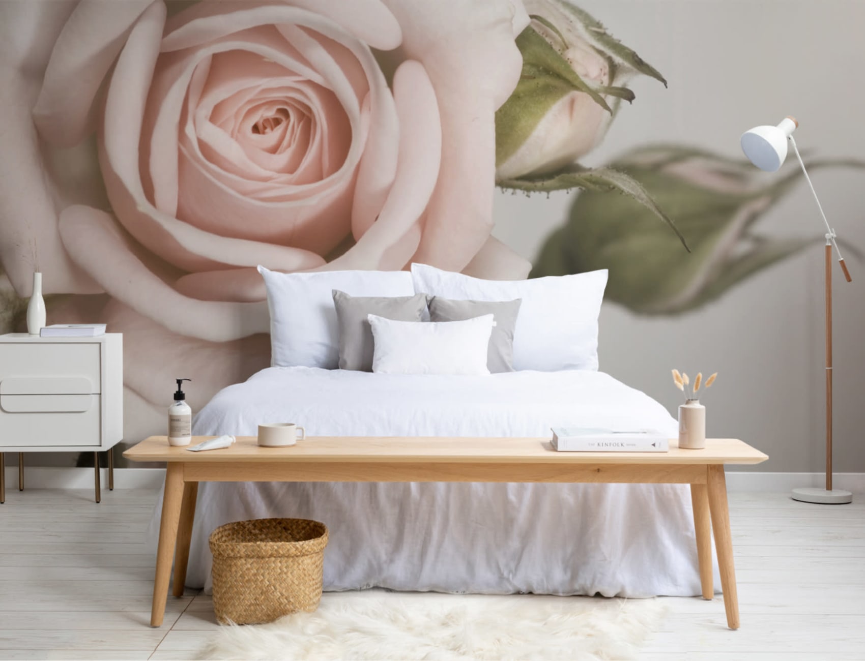 Elegant Pink Petal Rose Wallpaper Mural