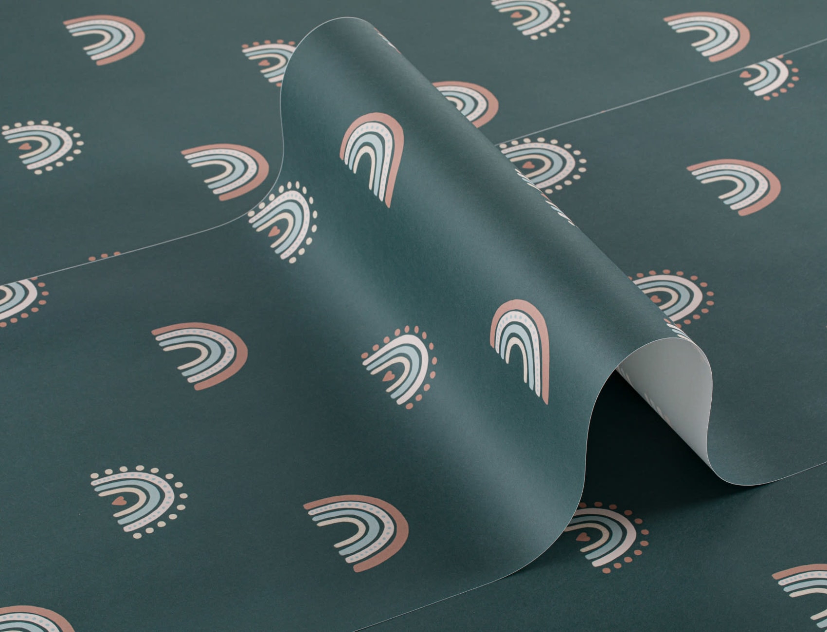 Hand-Painted Rainbow Pattern Wallpaper