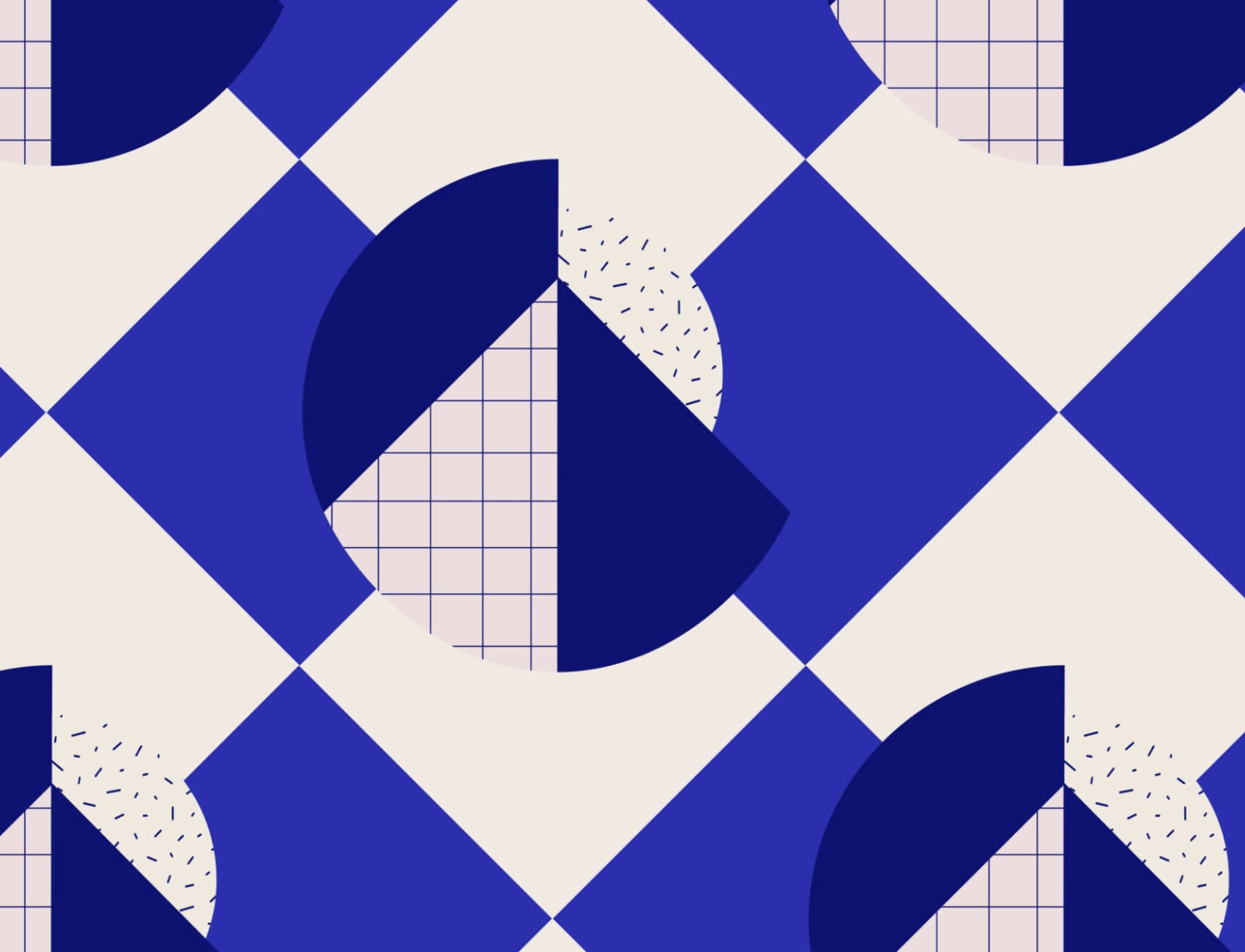 Mustertapete Memphis Geometrisch Rapportmuster Blau & Rosa