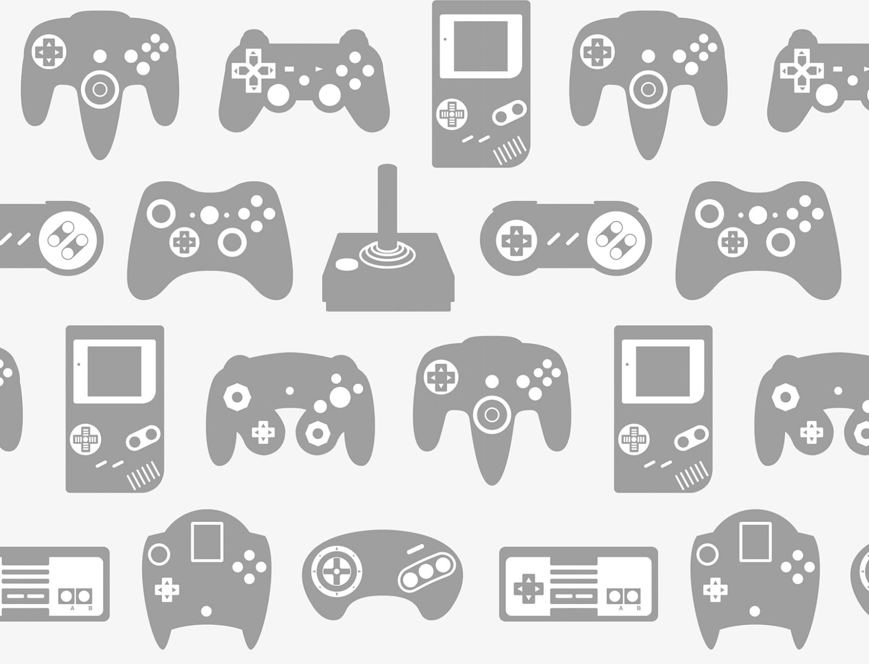 Lichtgrijs Retro Spel Behang Muurschildering