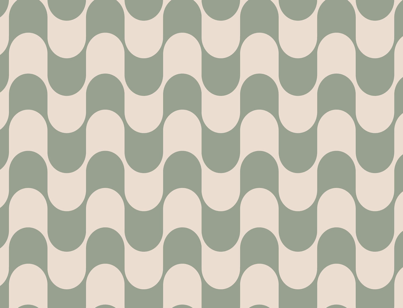 Green Groovy Retro Repeat Pattern Wallpaper