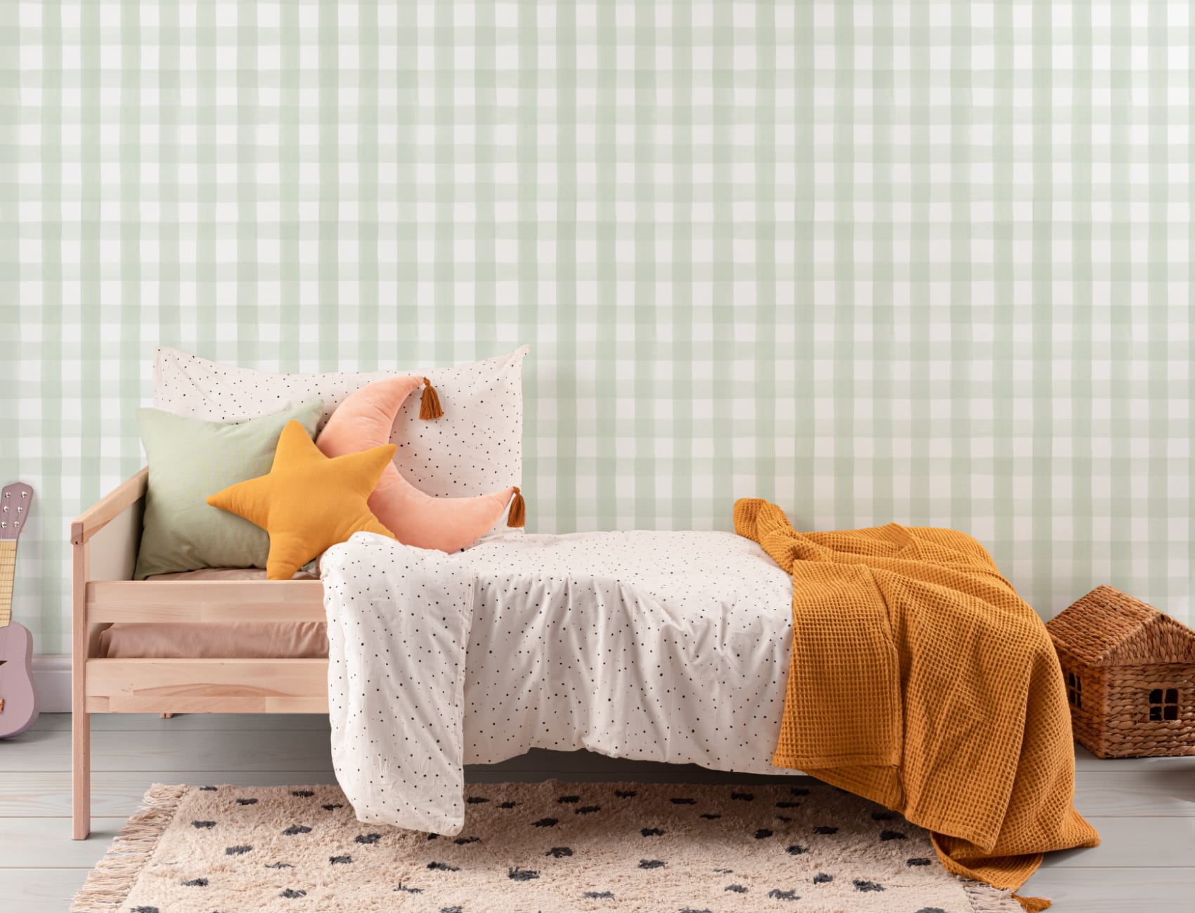 Tapet Gingham verde