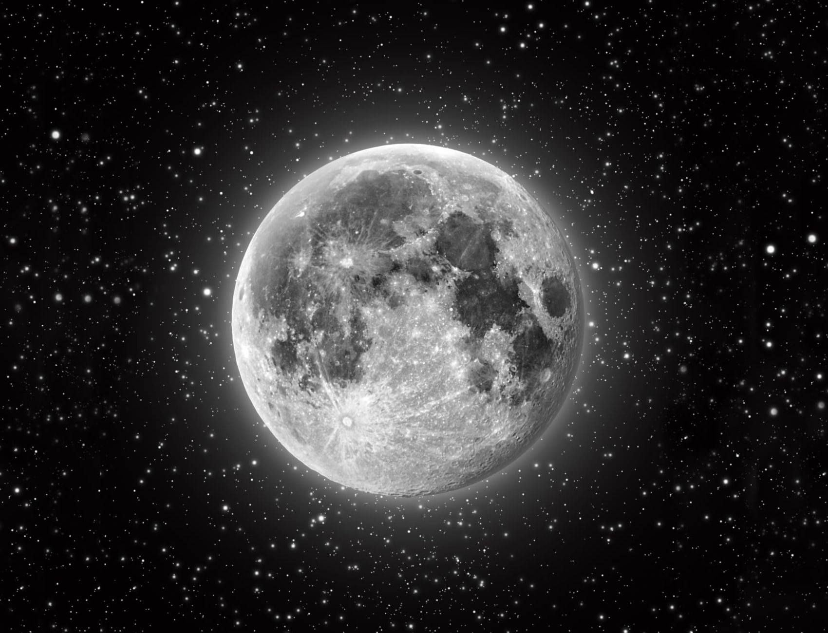 Mural de papel de parede Lua e Estrelas