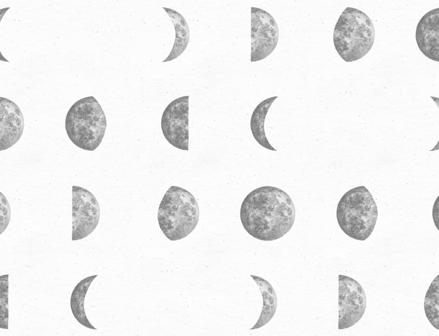 Illustrated Moon Phases Repeat Pattern Wallpaper