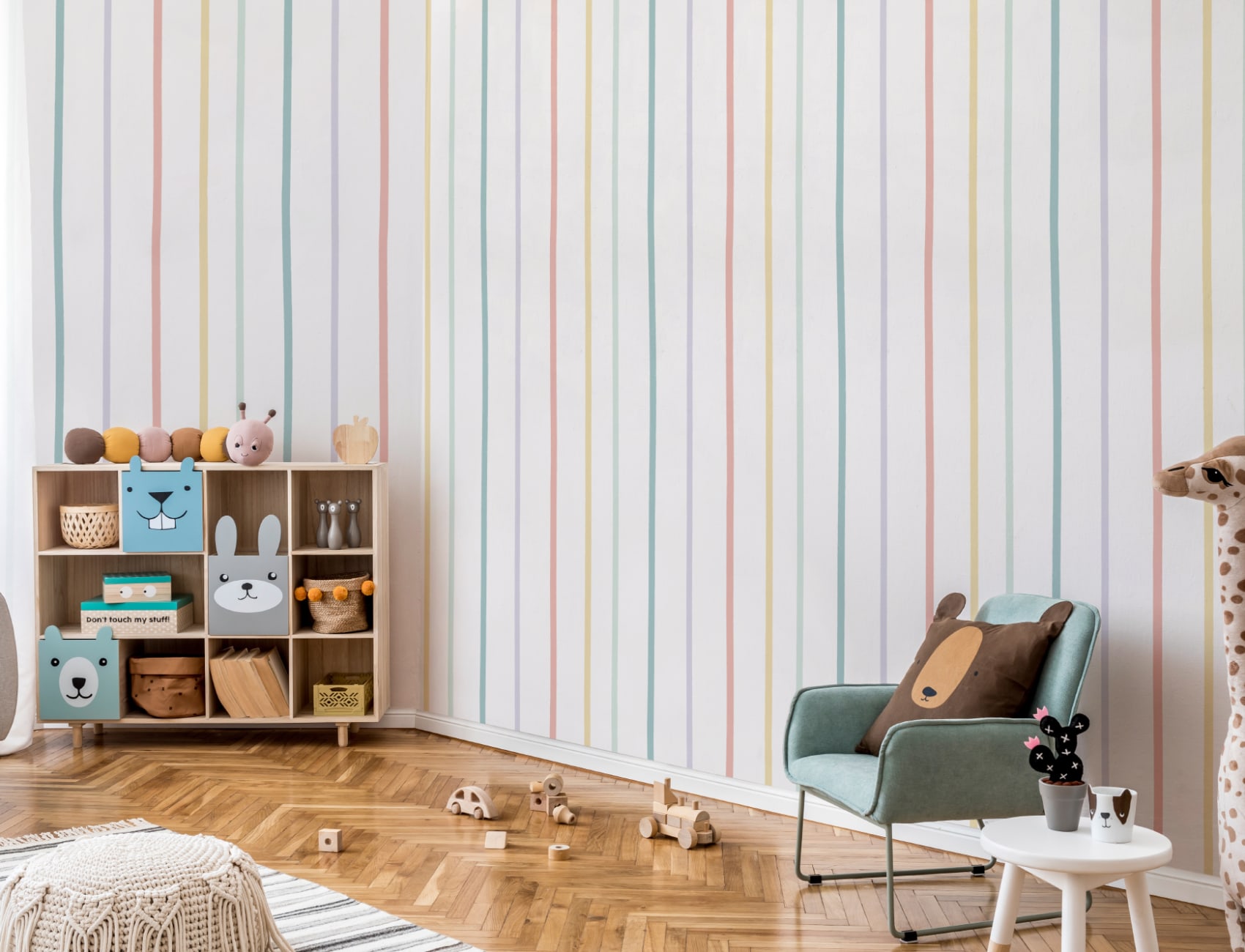 Pastel Rainbow Stripe Wallpaper