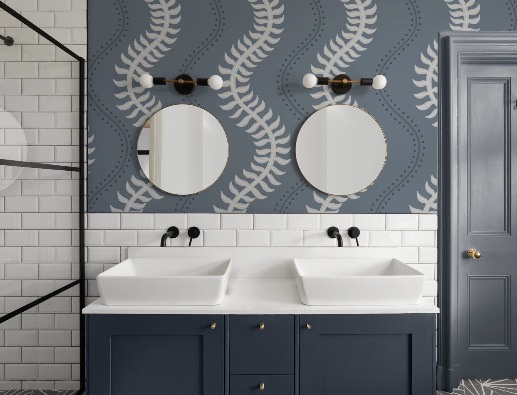 Blue Wavy Striped Pattern Wall Mural for Tranquil Vibes