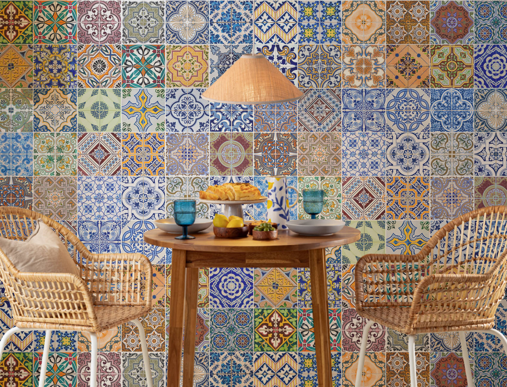 Patterned Tile Wallpaper Mural