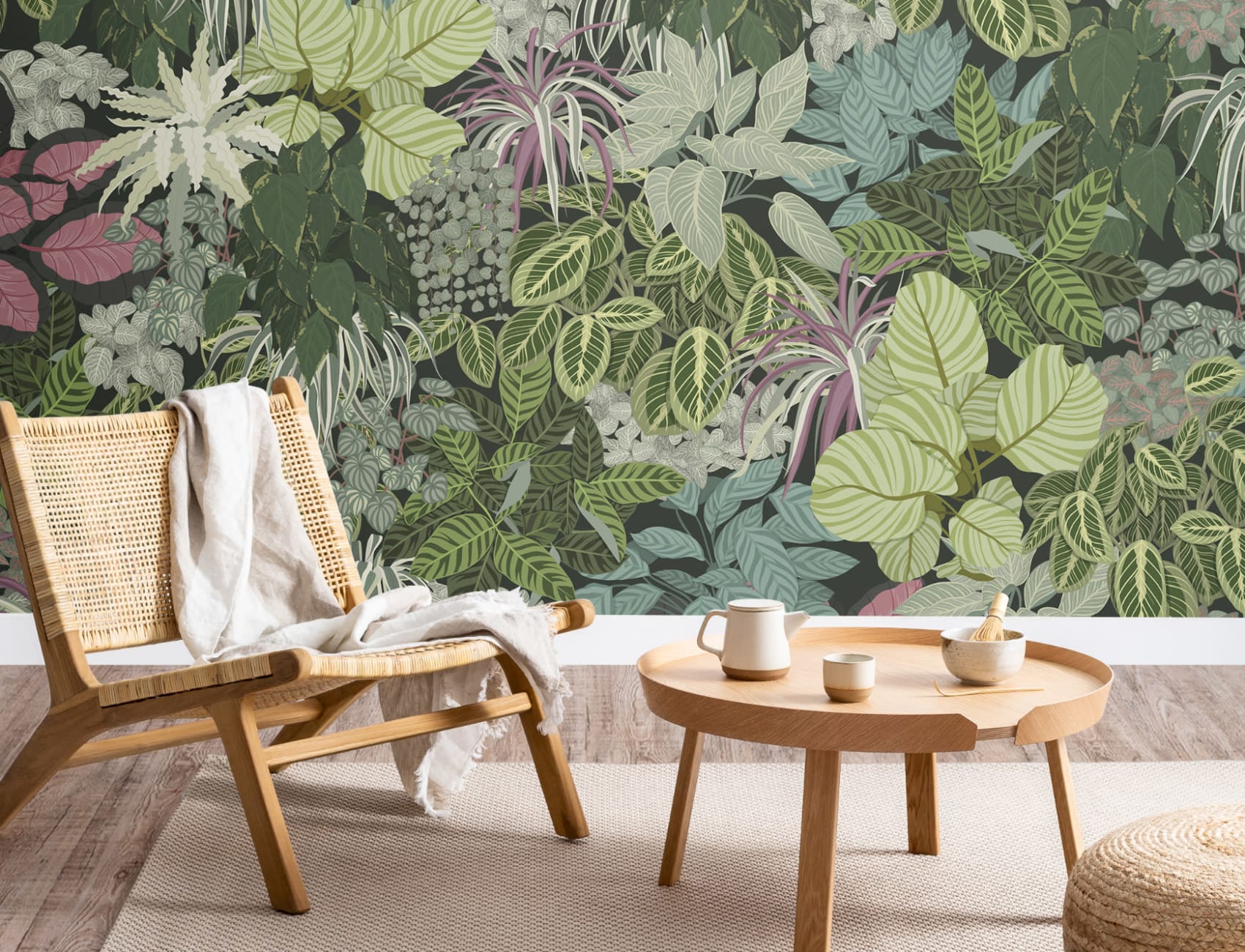 Living Wall Grønne husplanter Tapetmaleri