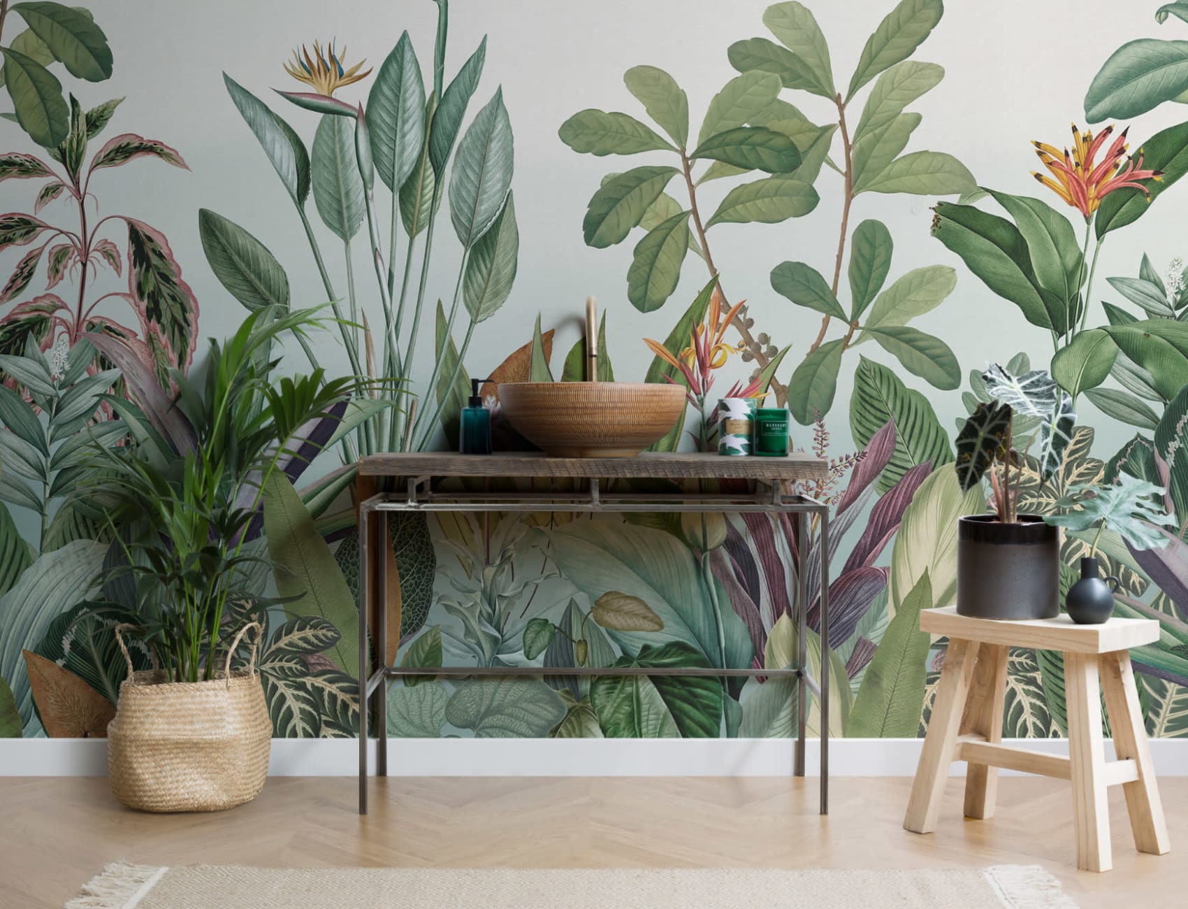 Tropical Plants Jungle Landscape Wallpaper Mural