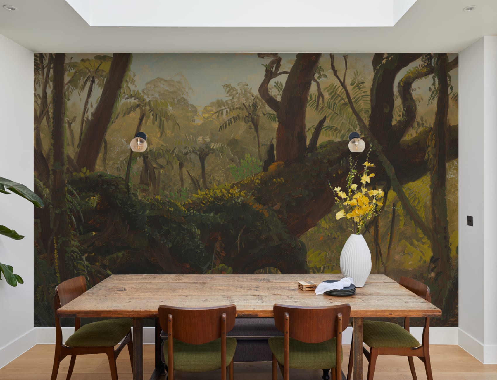 Mossy Tropical Jungle Oil Painting Mural