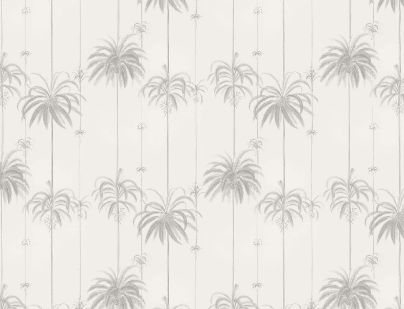 Papier peint beige à rayures et palmiers tropicaux