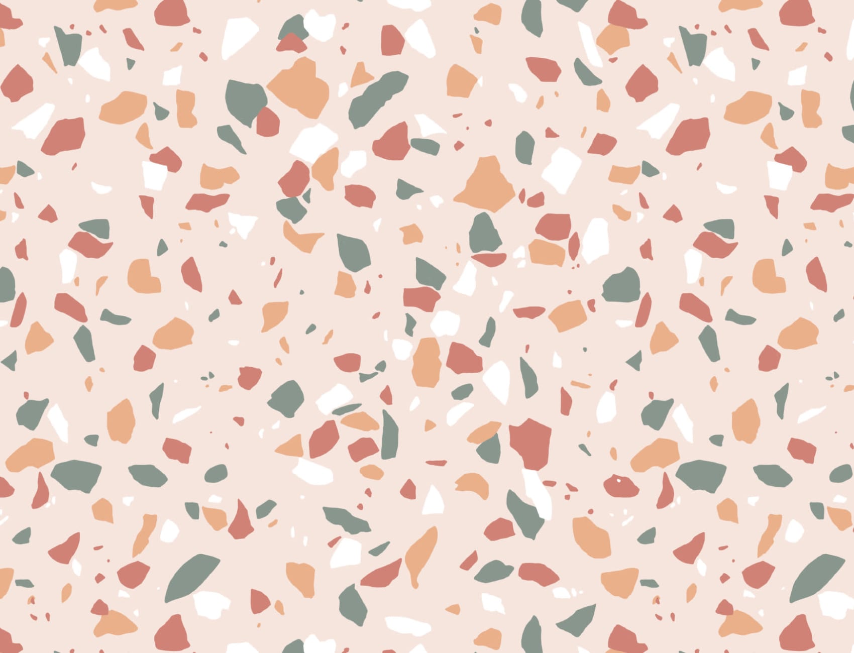 Trendy grønn og oransje terrazzo gjenta mønster tapet