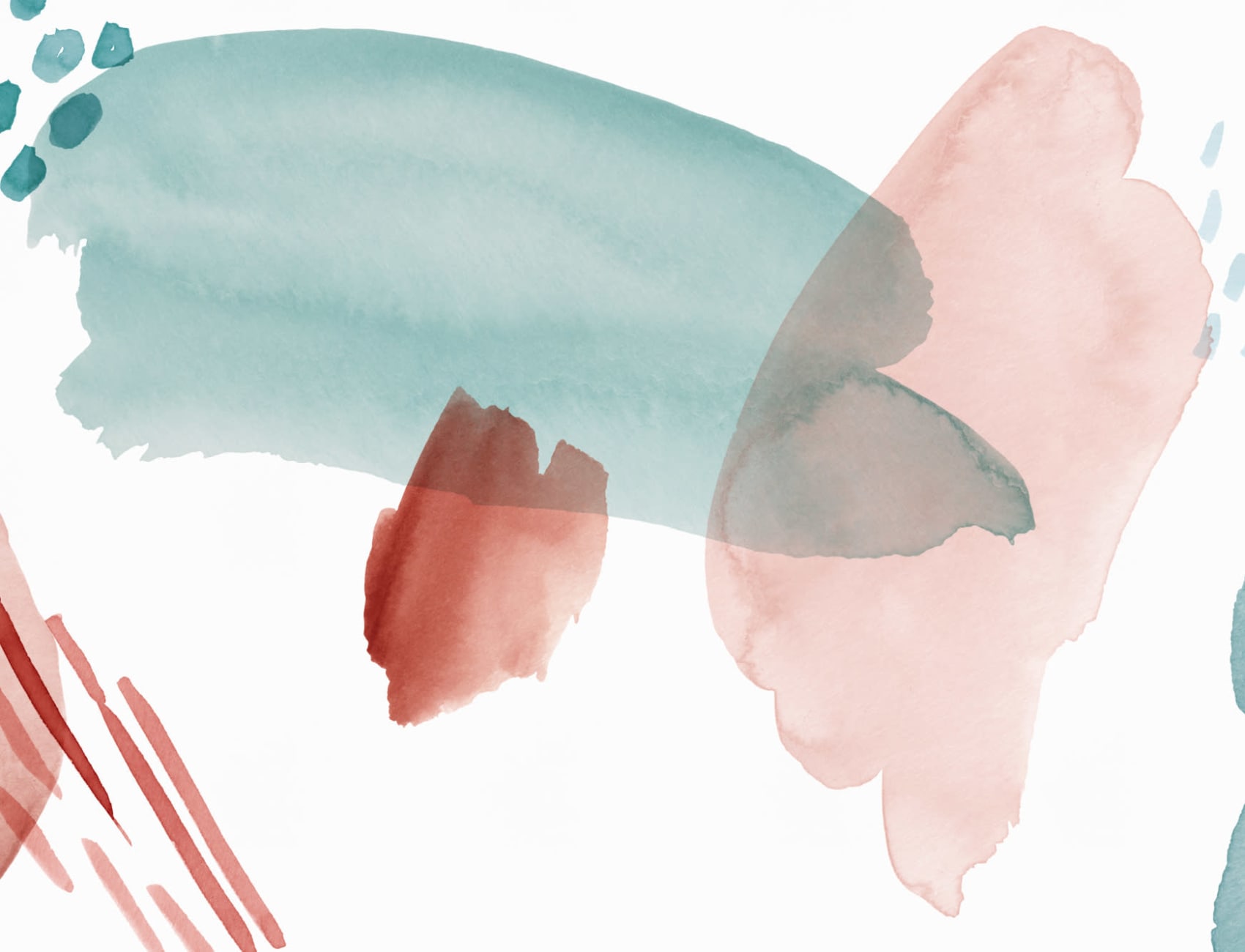 Blue & Pink Abstract Watercolor Paint Wallpaper Mural