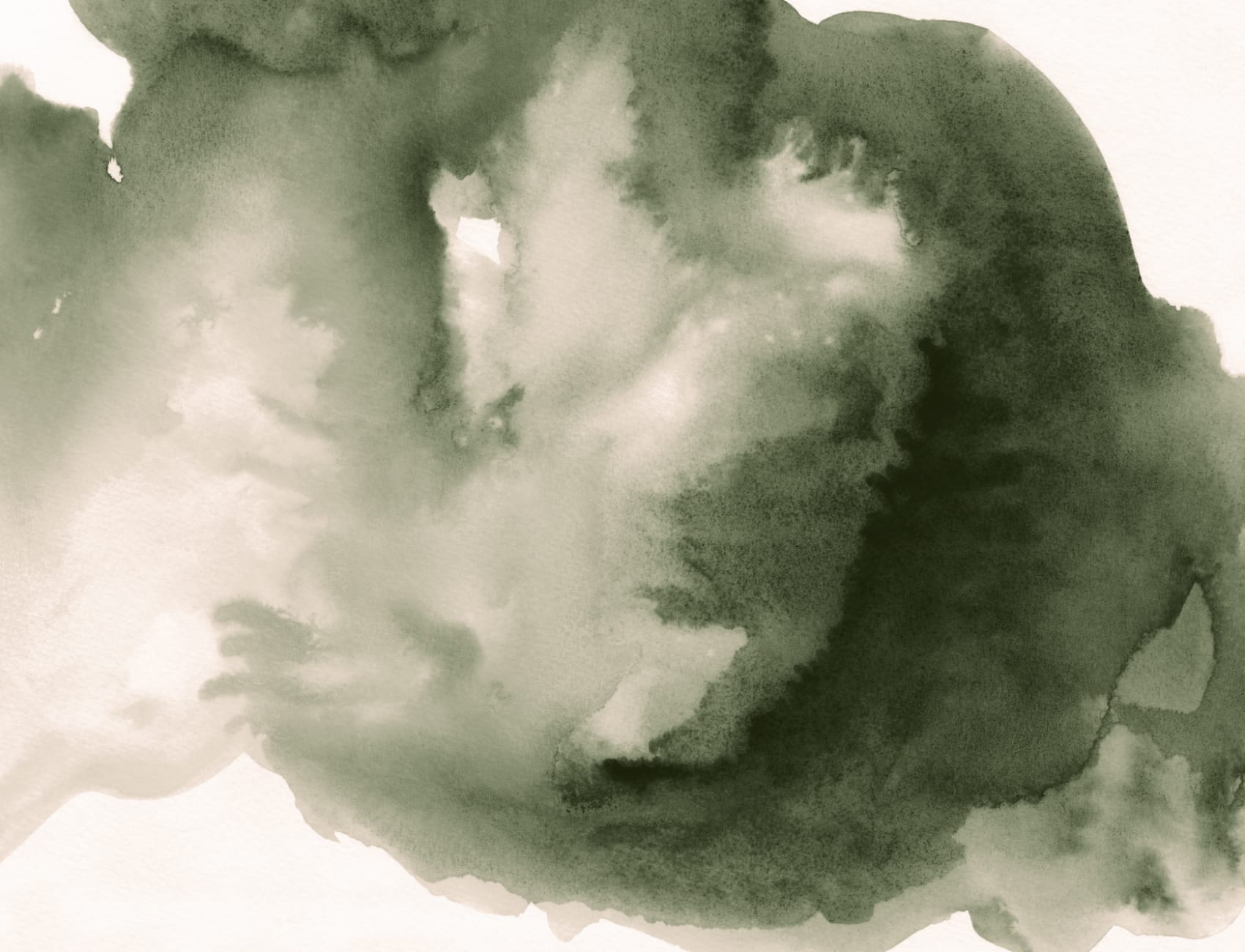 Green Cloudy Abstract Watercolor Mural