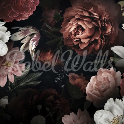 Bloomy Bouquet, Black pattern image
