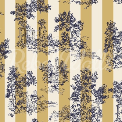 Happy Toile Mustard Rebel Walls