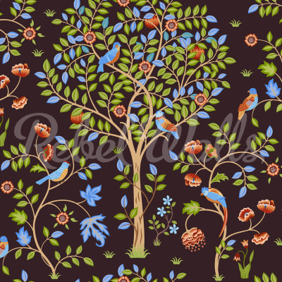 Bird Garden, Midnight pattern image