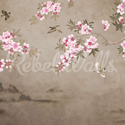 Chinoiserie Branches, Brown pattern image