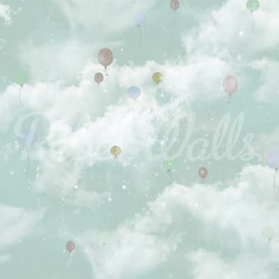Balloon Clouds, Sky Blue pattern image
