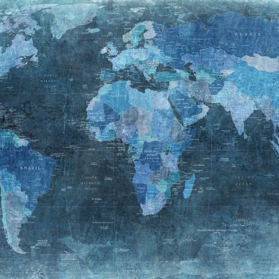 World Map, blue pattern image