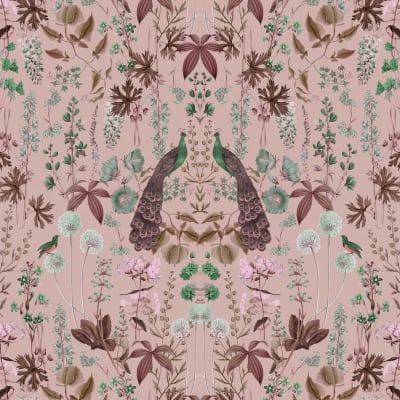 Peacock Garden, Pink pattern image