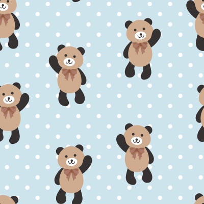 Hello Bear, Baby Blue pattern image