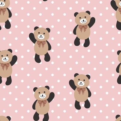 Hello Bear, Baby Pink pattern image