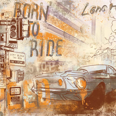 Street Race, Vintage pattern image