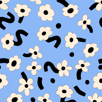 Dancing Flower, Blue pattern image